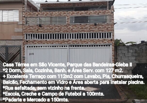 Casas mobiliadas à venda no Parque das Bandeiras em São Vicente