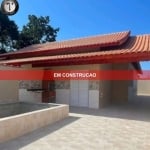 Casa NOVA 2 quarto com piscina a venda Mongaguá, Samas, São Paulo, sala, cozinha americana, banheiro social, churrasqueira, área de serviço, garagem p