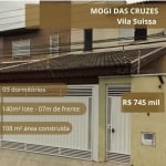 Casa / Sobrado para Venda em Mogi das Cruzes, Vila Suissa, 3 dormitórios, 1 suíte, 2 banheiros, 2 vagas