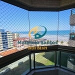 Apartamento em Mongaguá, bairro Centro, 1 suíte, banheiro social, sacada gourmet envidraçada, vista para o mar, Residencial com lazer completo, piscina aquecida.