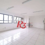 Sala comercial para locação, 46 m², 1 vaga, no Gonzaga, Santos SP.