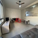 Apartamento com 1 dormitório para alugar, 45 m² por R$ 3.800,00/mês - Gonzaga - Santos/SP