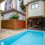 Casa com 6 dormitórios, 450 m² - venda por R$ 4.600.000,00 ou aluguel por R$ 23.000,00 - Gonzaga - Santos/SP