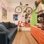 Kitnet com 1 dormitório mobiliada , 27 m² por R$ 295.000 - Embaré - Santos/SP