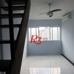 R3 REALESTATE VENDE OU ALUGA!  Cobertura Duplex de Frente com 105m2 venda por R$ 640.000 ou aluguel por R$ 4.000/mês - José Menino - Santos/SP