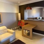 Flat 1 dormitório, sala e varanda  à venda, 44 m² por R$ 428.000 - Gonzaga - Santos/SP