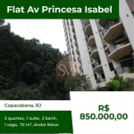 Excelente oportunidade! Apartamento em Copacabana, 2 Quartos, 1 Suíte, 72 m², reformado, 2 Banheiros, 1 Vaga de Garagem. Aceita Financiamento. 3º Andar.