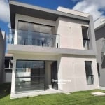 Casa Nova à Venda no Condomínio Vila Florença, próxima a Busca Vida, Abrantes, Camaçari - BA - Casa com 4 suítes, suíte máster com closet e varanda - Sala de estar e jantar, cozinh