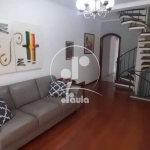 Sobrado a venda no Bairro Jardim, 221m², 5 dormitorios, 2 salas, 2 banheiros e 1 lavabo, 2 vagas cobertas, despensa, quintal com churrasqueira