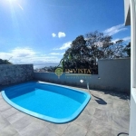 Terraço com vista mar, piscina e espaço gourmet, 4 suítes e 6 vagas para locação no Centro de Florianópolis.