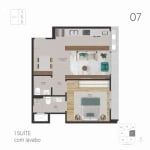 Centro | Apartamento 1 suíte + 1 vaga e hb