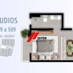 Studio de 28m² no Coração da Trindade