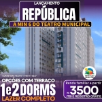 Lindo apartamento com 1 e 2dorm.  próximo ao Metrô Republica