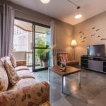 Apartamento à venda no Cambuí - Campinas, com 1 suíte, garagem e estrutura de serviços de um residence.