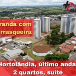 Hortolândia, último andar com churrasqueira, 2 quartos, suíte e varanda