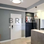 Apartamento com 1 dormitório para locação Brooklin, mobiliadocom ar condicionado e 1 vaga de garagem