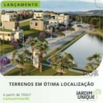 Vende terreno  em Cachoerinha no condominio Jardim Unique, terrenos  com 150m2  privativos ,  port 24 horas , infra completa, financia em 240 vezes.&lt;BR&gt;Frente 7.50 , fundos 7.50, esquerda 20.00,