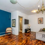 APARTAMENTO DE 01 DORMITÓRIO,  sala de estar, cozinha, área de serviço separada, banheiro social. FICA COM BALCÃO E ARMARIOS NA COZINHA , AR CONDICIONADO SPLIT,  TODO EM PISO PARQUET,  PRIMEIRO ANDAR 