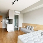 Apartamento novo, 1 quarto, totalmente mobiliado por arquiteto, com uma vista maravilhosa, no 12° andar e com 1 vaga de garagem. &lt;BR&gt;Condomínio moderno com rooftop, piscinas, sala fitness, espaç