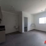 Apartamento para locação com 33,4 metros 1 dormitório 1 banheiro, sala e cozinha. Gabinetes na pia da cozinha e no banheiro. Prédio novo.