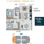 Unidade 1º andar - Apto 2dorm/2Suíte - 75,00m² - Martin de Sá - Caraguatatuba-SP