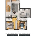 Apartamento a venda no Condomínio Alameda JK com 2 dormitórios de 78m² com Suíte e Varanda Gourmet