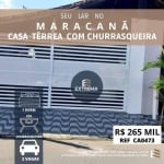 Casa Térrea  com 1 dormitório 2 vagas e churrasqueira à venda, por R$ 265.000 - Maracanã - Praia Grande/SP