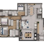 Apartamento com 3 dormitórios à venda, 120 m² por R$ 968.912,74 - Jardim Karaíba - Uberlândia/MG