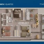 Apartamento no bairro Tubalina com três quartos e varanda gourmet.