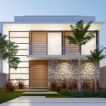 Linda  casa contemporânea a venda na Barra da Tijuca no Condomínio Santa Monica Personal Houses com 4 Suítes em um terreno de 510 m2 e 520 m² de  área construída, churrasqueira, sauna em uma bela área