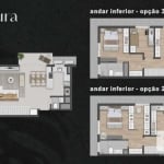 Cobertura edifício residencial Camille &lt;BR&gt;- Andar Inferior: O Elevador dá acesso ao Andar Inferior e ao Superior&lt;BR&gt; - Opção a) 3 Dorm. (1 Suíte), Banheiro dos outros 2 Dorm. e Lavanderia