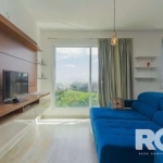 Apartamento a venda, mobiliado, decorado, 45m2, 1 dormitório, no bairro Petrópolis.&lt;BR&gt;&lt;BR&gt;Possui 1 quarto, sala, cozinha integrados, 1 banheiro, churrasqueira, em andar alto com vista liv