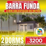 Apartamentos com 1 e 2 dorm. a 5 minutos do Metrô Barra Funda!