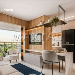 Apartamento com 42m², 2 quartos, 1 vaga de garagem, com piscina no terraço.