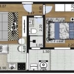 Imperdível apartamento tipo para venda com 1 quarto, 26m²