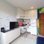 Apartamento  totalmente mobiliado disponível para locação com 34m², 1 dormitório e 1 vaga.