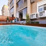 Apartamento com pátio e piscina a venda 2 quartos/dormitórios semimobiliado, churrasqueira