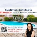 Casa térrea à venda com piscina, 373m2, 5 quartos (2 suítes), 9 vagas de garagem