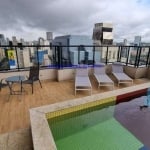 Apartamento 64m², 01 dormitório, 01 banheiro e 01 vaga na garagem.  Condomínio com portaria 24hrs, piscina, salão de festa, academia e business lounge