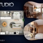 Studio com 'AMPLOS' 39m² - incrível!