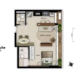 Ágio OPUS GEO HOME 136 Apartamento com 1 Quarto(s) e 2 banheiro(s) à Venda, 48.28 por R$ 601.038,8 no setor Setor Marista AD9269