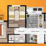 Ágio Apto 2 quartos 42m² - Now Reserva das Águas Apartamento com 2 Quarto(s) e 1 banheiro(s) à Venda, 42.58 por R$ 315.000 no setor Jardim Diamantina AD26391