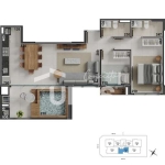 Apartamento 2 quartos (1 suíte) com piscina