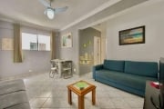 PERTO DO MAR - DESPESAS BAIXAS - Apartamento na Praia das Pitangueiras, 1 dormitório, Guarujá-SP.