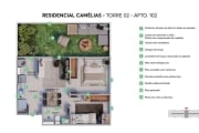 Apartamentos 2 quartos com conforto e segurança à venda, 36,74m² a partir de R$ 306.990,00 - Pinheirinho - Curitiba/PR