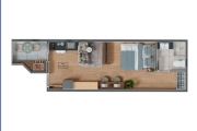 Apartamento com 1 dormitório à venda, 27 m² por R$ 264.000,00 - Tatuapé - São Paulo/SP