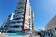 Apartamento de 2 dormitórios com sacada gourmet em frente a praia, na Praia Grande SP.