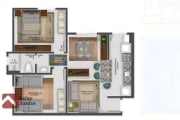 Apartamento com 2 dormitórios à venda, 52 m² por R$ 279.000 - Planta Almirante - Almirante Tamandaré/PR