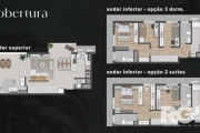 Cobertura edifício residencial Camille &lt;BR&gt;- Andar Inferior: O Elevador dá acesso ao Andar Inferior e ao Superior&lt;BR&gt; - Opção a) 3 Dorm. (1 Suíte), Banheiro dos outros 2 Dorm. e Lavanderia