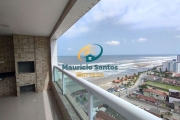 Apartamento em Mongaguá, bairro Vera Cruz, 2 dormitórios sendo 1 suíte, terraço gourmet com vista para o mar, 2 vagas garagem, Residencial frente ao mar e com lazer completo.